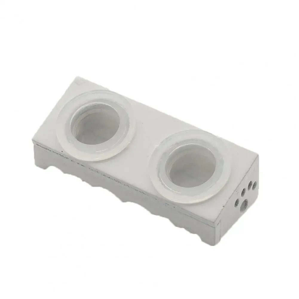 

60% Dropshipping!!Mini Cat Bowl Toy Small Size Wear-resistant White Dollhouse Double Design Cat Bowl for Decoration