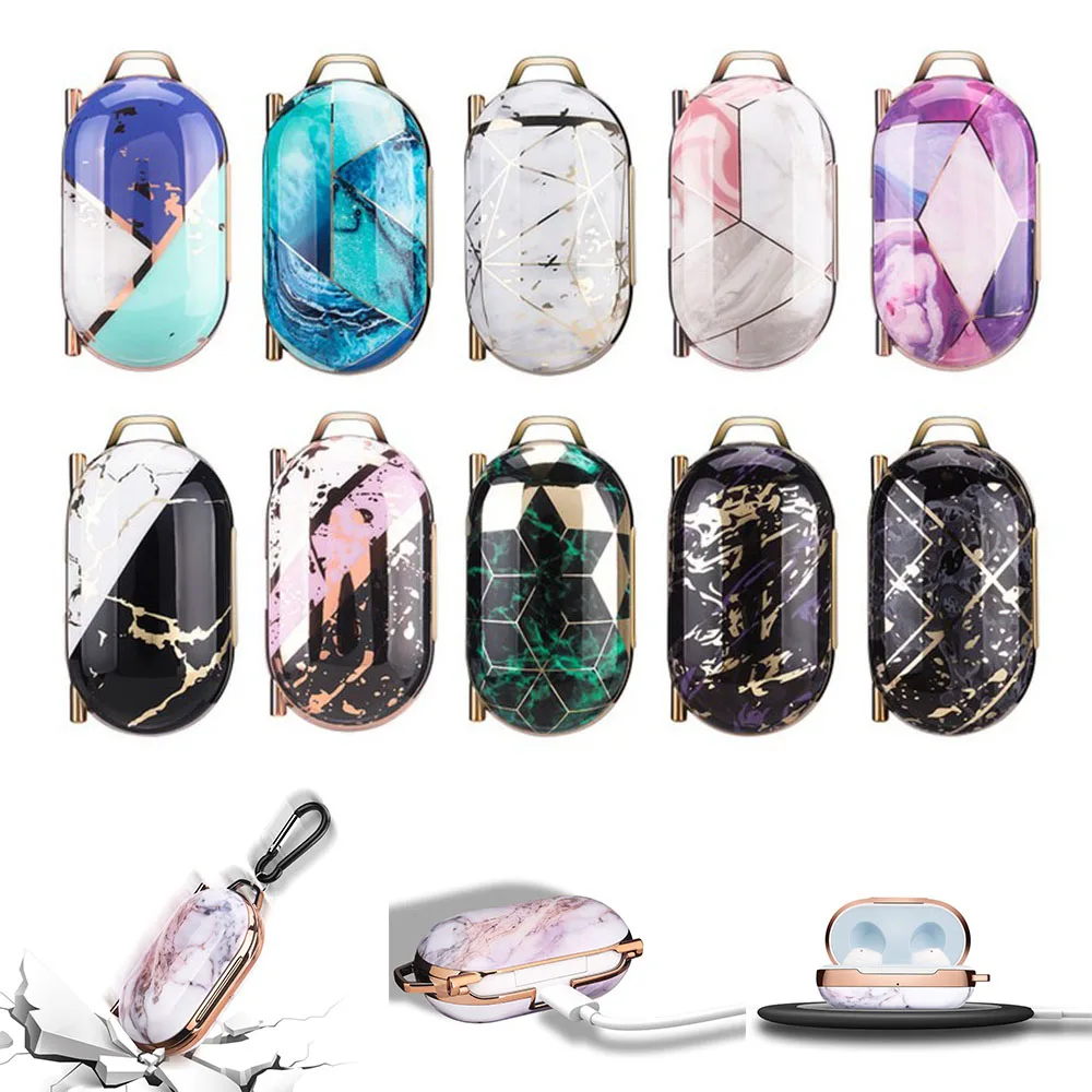 

Чехол для наушников с мраморным покрытием для Samsung Galaxy Buds Plus, цветная жесткая Беспроводная Bluetooth-гарнитура для ПК, защитный чехол