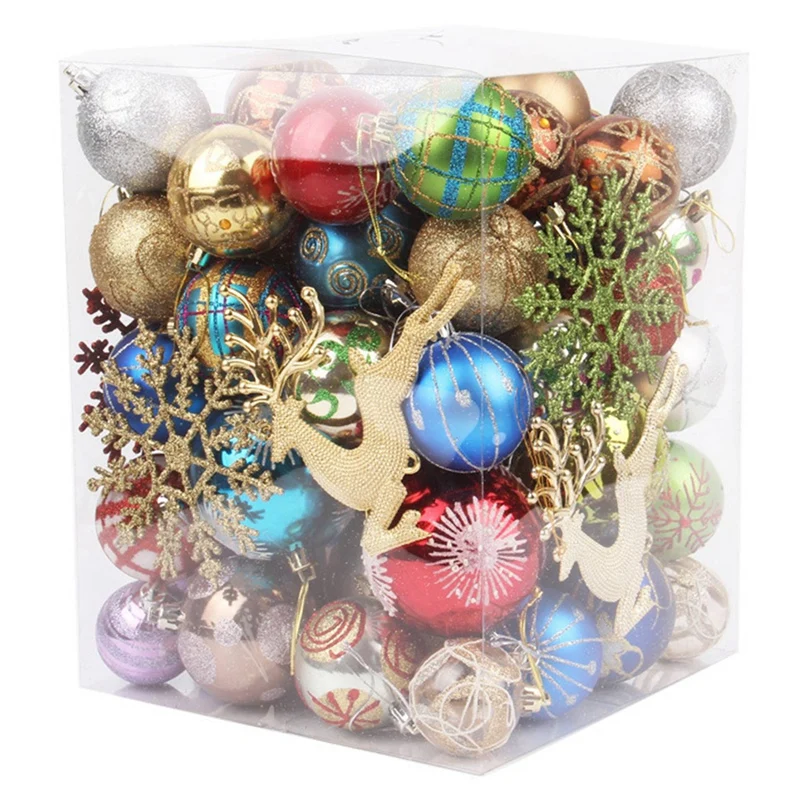 

Christmas Balls, Colorful Plastic Shiny Matte Christmas Tree Pendants, New Year Decorations