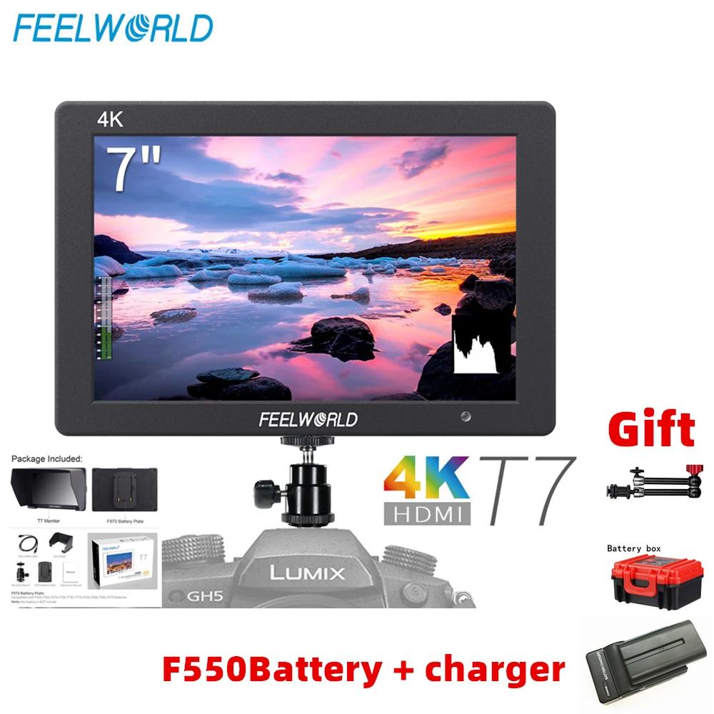 Verkauf Feelworld T7 7 Zoll IPS 1920x1200 HDMI Auf Kamera Feld Monitor Unterstützung 4K Eingang Ausgang Video Monitor Für DSLR Canon Nikon Sony
