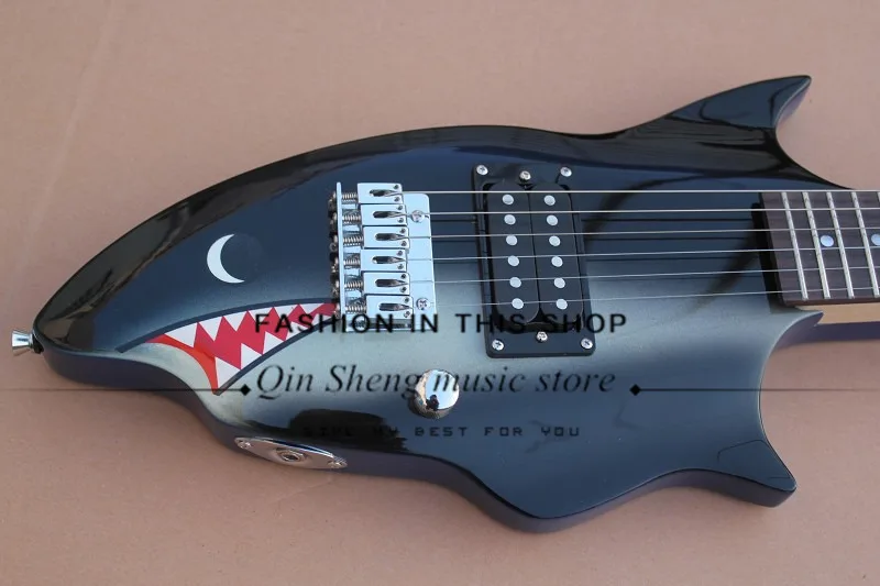 Электрическая гитара акулы с корпусом из липы кленовый гриф розового дерева