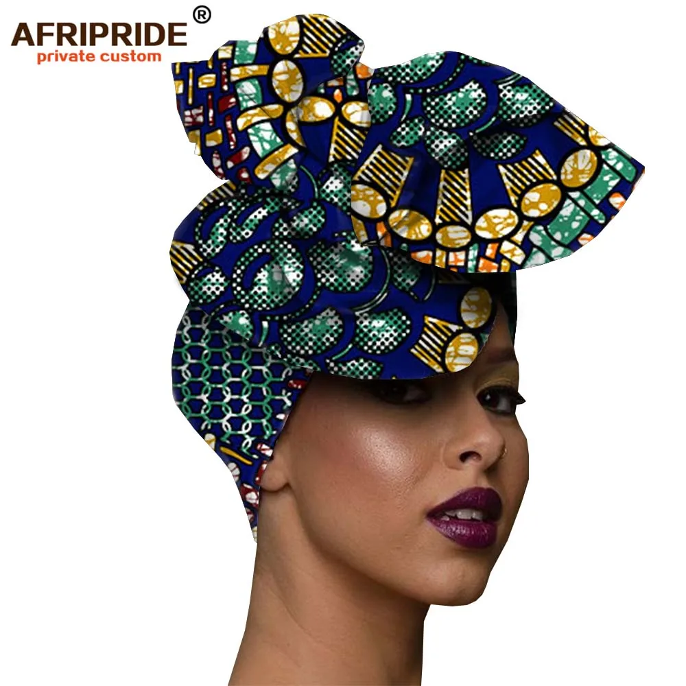 480 Африканская мода, повязка на голову для женщин, AFRIPRIDE, bazin richi, высокое качество, хлопок, воск, принт, Женская бандана A19H001 - Цвет: 480
