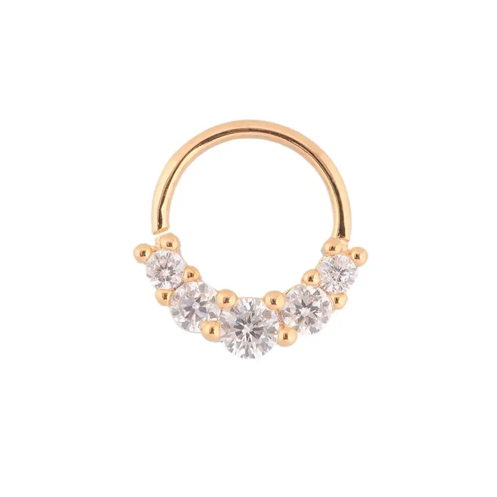 

New Nose Ring Nasal Septum Alternative Alloy Zircon Tri-color Body Puncture Jewelry