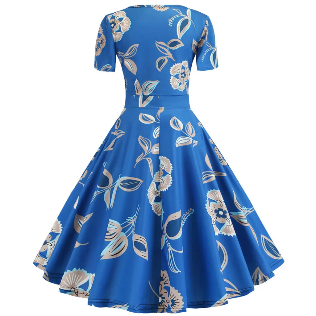 JAYCOSIN женское винтажное платье с коротким рукавом вечерние платья принтом