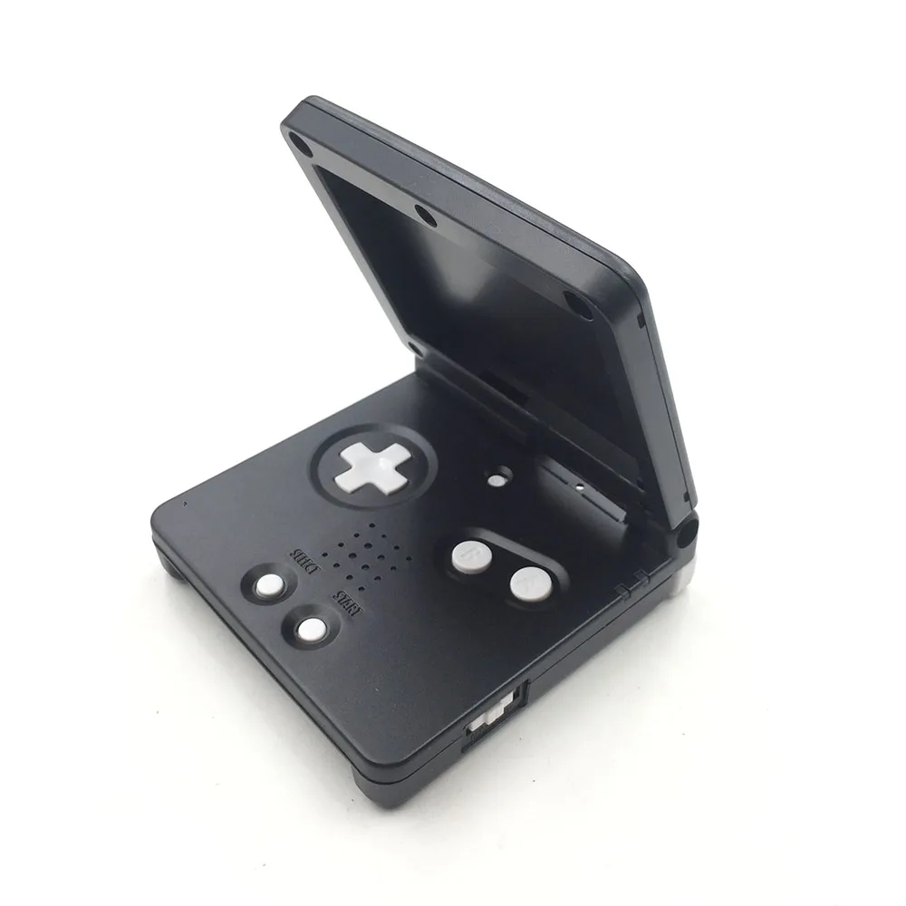 Black White 12 комплектов крутой DIY Корпус чехол+ красочные кнопки для игра Nintendo GBA Boy SP Advance консоль - Цвет: Black White
