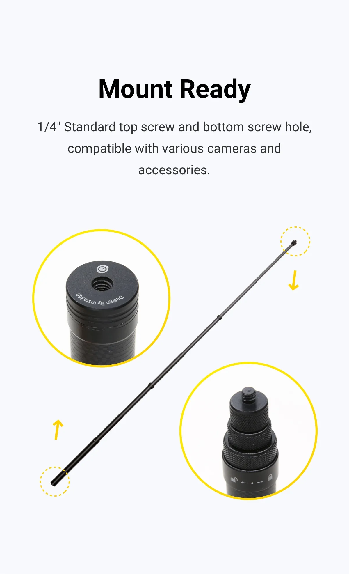 Insta360 One R/One x палка для селфи из углеродного волокна Insta 360 невидимая