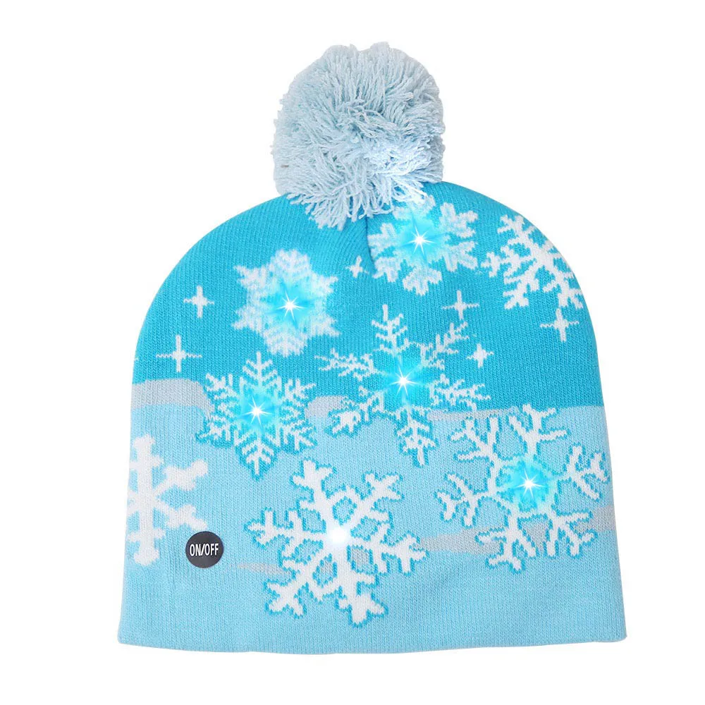 Christmas Party Warm Hat LED Light Up Beanie Sweater Knitted Santa Cap 2020-2021 New Year Decorations For Kids Adults Gifts |