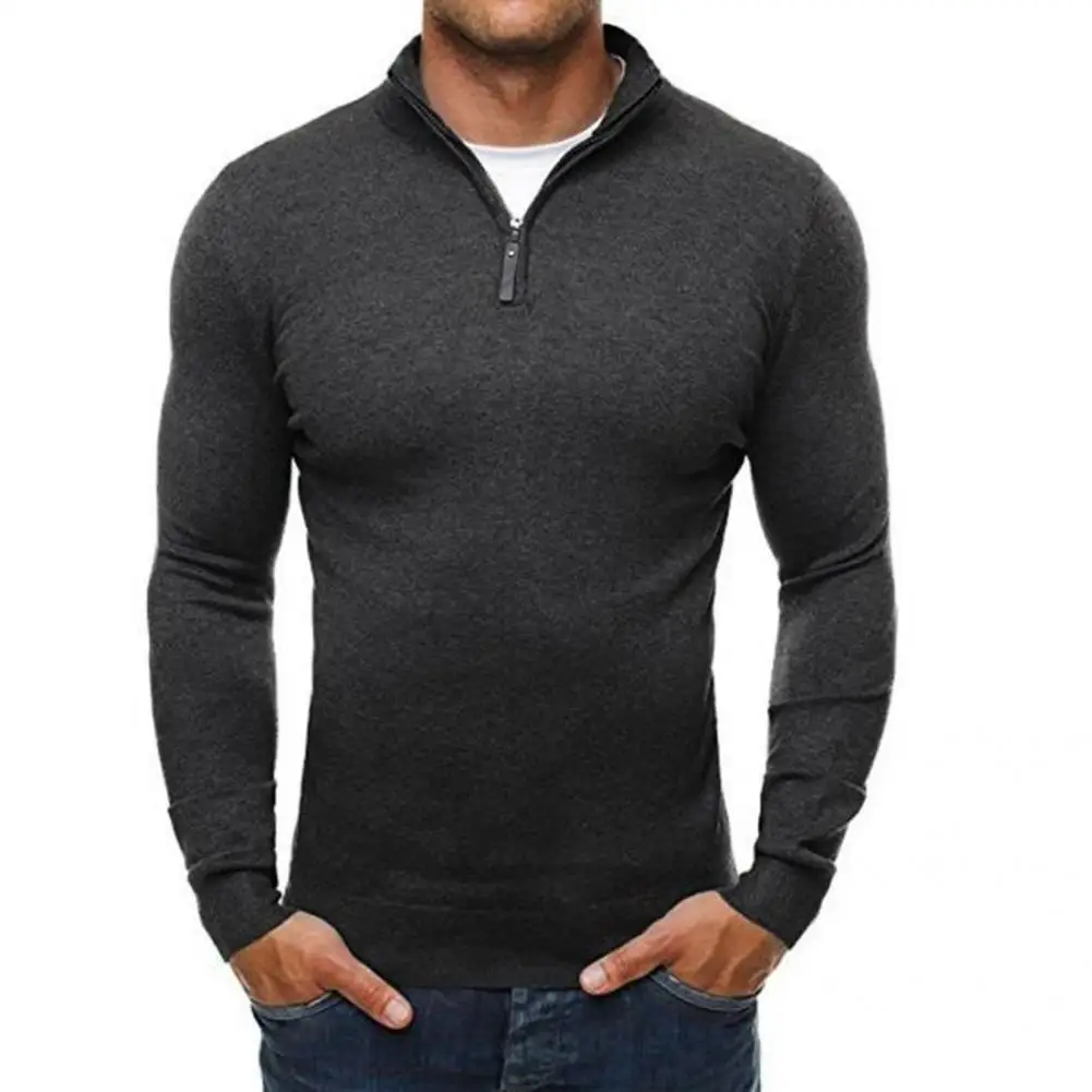 

Stylish Male Sweater Long Sleeve Zipper Spring Sweater Knitted Autumn Sweater