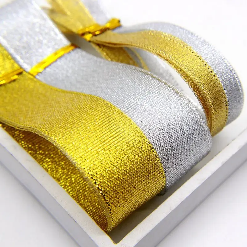 Лента сделай сам блестящие с Цвет серебро упаковочные ленты подарочная коробка