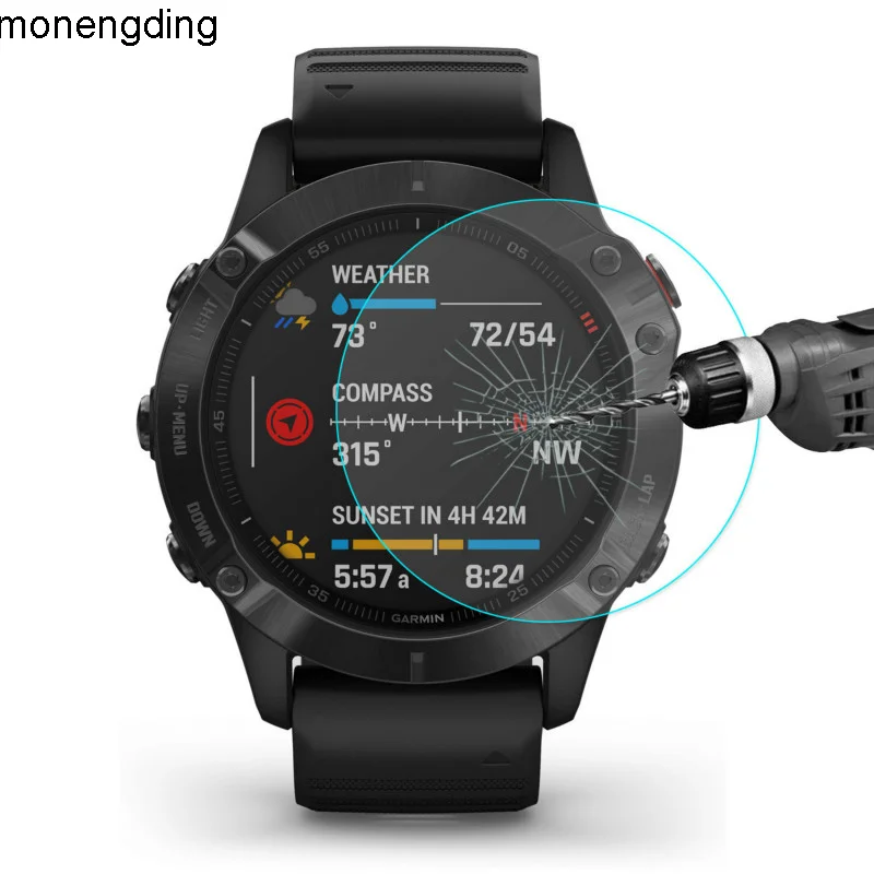 

2Pcs Watch Face Protective For Garmin Fenix 6 6s 6x Pro Tempered Glass Screen Protector For Garmin Fenix 5 5X Plus 3 HR Film