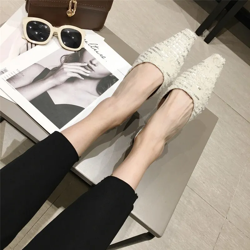 INS/2020 летние женские туфли без задника модные домашние тапочки с закрытым острым