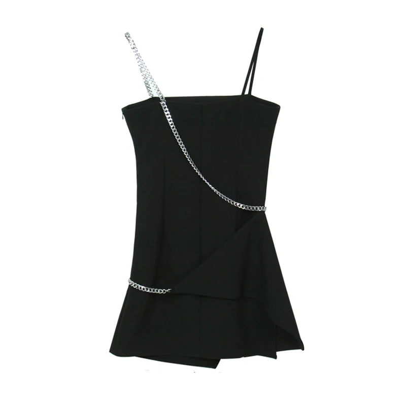 Женское платье на бретелях черное готическое сексуальное облегающее мини-платье