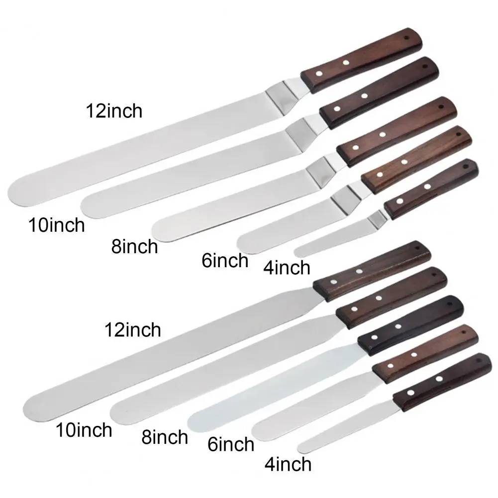 1 шт. шпатель для торта Скребок выпечки деревянная ручка из нержавеющей стали