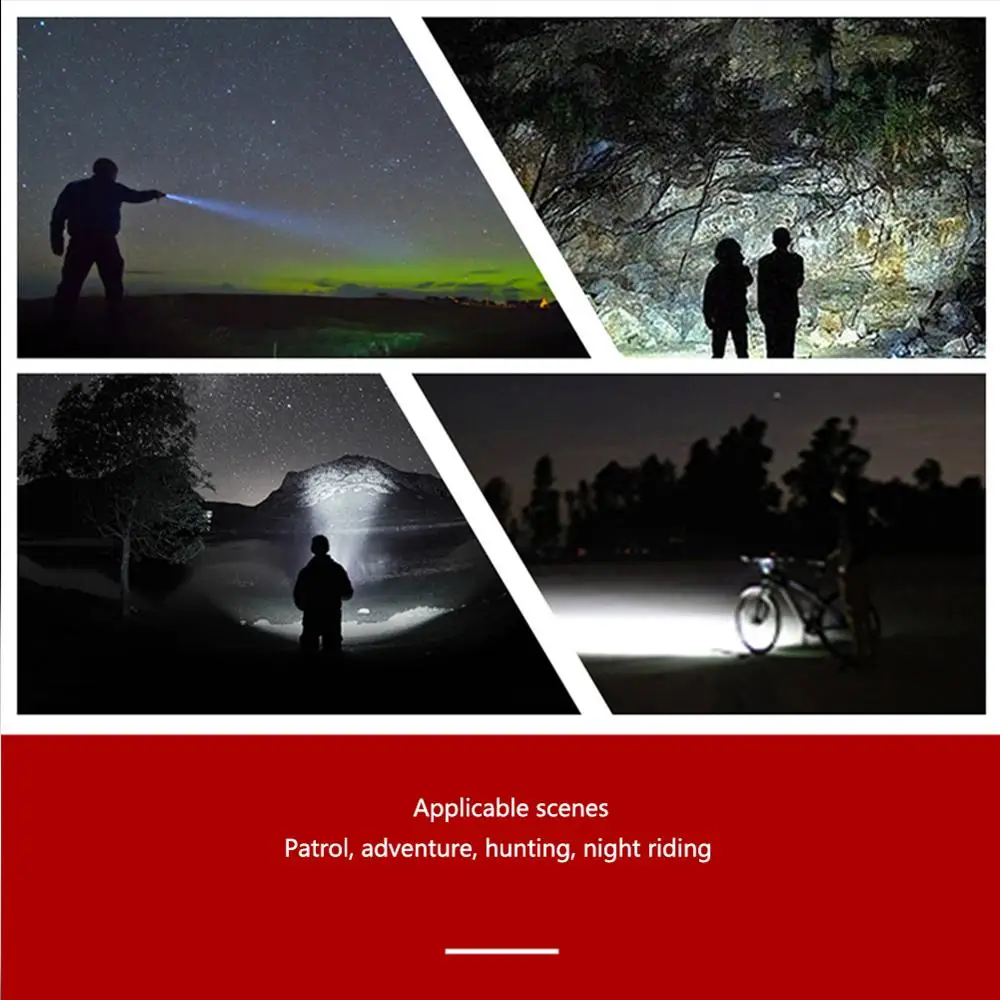 

High Power LED Flashlight Waterproof Zoomable Torch lights XHP50 5 Modes 2000 Lumens M6 for18650 battery Rechargeable Flashlight