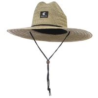 2021 men fashion straw summer beach sun hat outdoor summer wide brim panama straw lifeguard hat