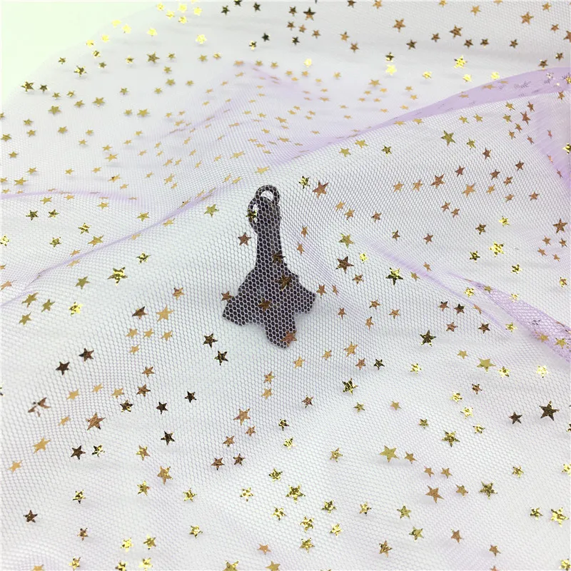 1 м/лот тюль с золотыми звездами ткань ширина 150 см из органзы блестками для