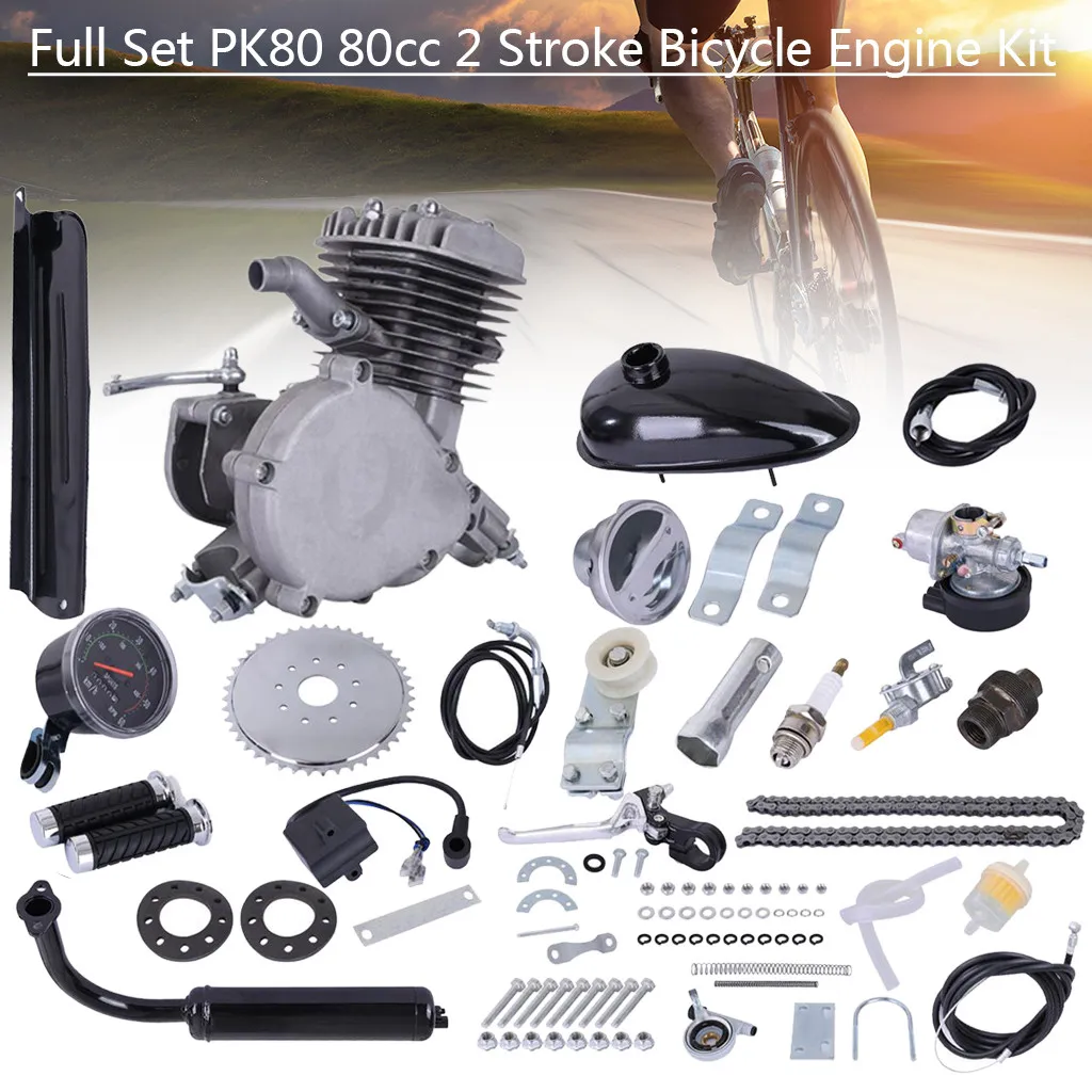 80cc 2 тактный E моторизованный велосипед газового двигателя комплект DIY