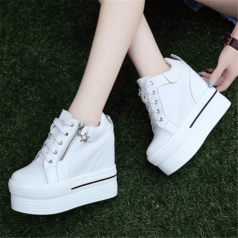 

Super High Heel Platform Footwear Women Casual Comfortable Wedges Shoes Female Spring Autumn Round Toe Vulcanized Sneakers