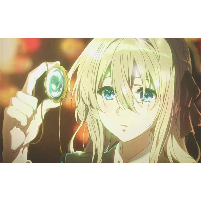 

Anime Violet Evergarden Necklace Cospaly Props Pendant Green Crystal Accessories Jewelry