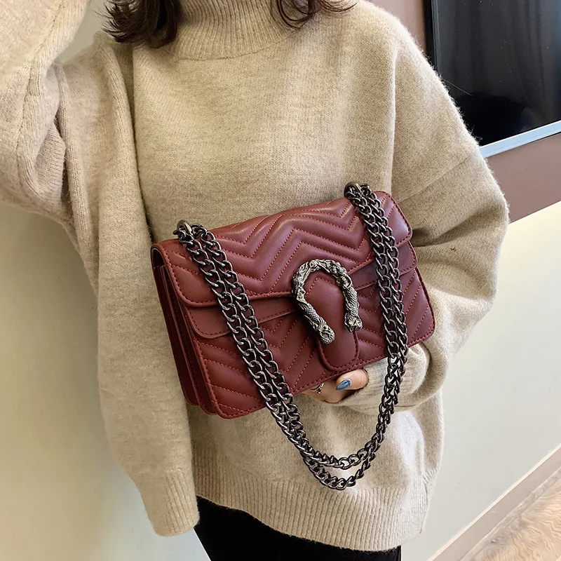 Роскошные сумки, женские сумки, дизайнерские сумки высокого качества, Sac A основной из искусственной кожи, сумки через плечо для женщин - Цвет: Бургундия