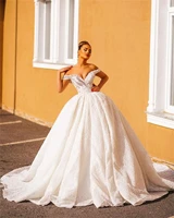 off the shoulder glitter wedding dresses for women dubai bridal dress luxury ball gowns vestido casamento lace up