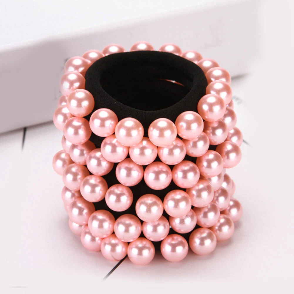 

Woman Elegant Pearl Hair Ties Beads Girls Scrunchies Rubber Bands Ponytail Holders Hair Accessories Hair Rope Ponytail Holder