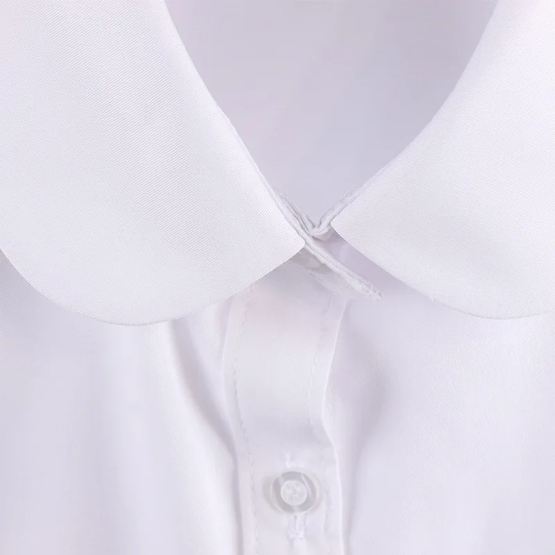 

Basic Round Neck Shirt Pure White Long-sleeved Shirt Student New Jk Top 2021 Japanese and Korean Fashion Summer Shirt Woman Top