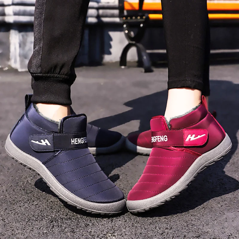 Женские ботильоны Зимняя обувь ботинки размера плюс 41 45 Женская теплая из плюша