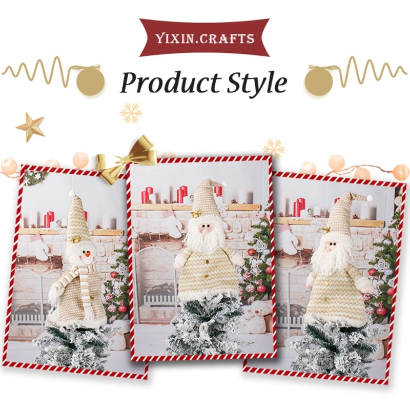 Рождественская елка Топпер чехол Санта Клаус Снеговик украшения для дома