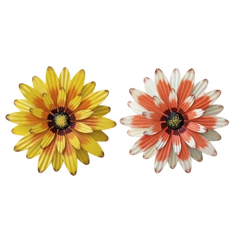 

3D Wall Decoration Flower Metal Hanging Ornaments Art Craft for Balcony Bedroom L5YE