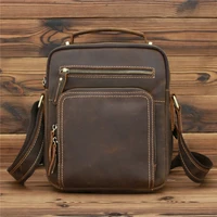 luxury genuine leather bag for ipad messenger bag shoulder crossbody handbag large vintage crazy horse hand bag mini tote
