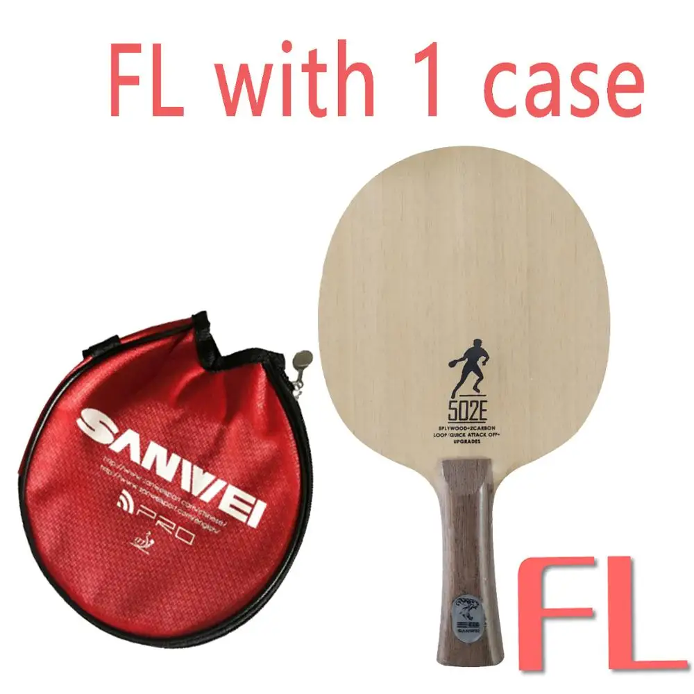 FL long handle Sanwei 502E 502 E 502-E лезвие для настольного тенниса с бесплатным Чехол - Цвет: FL long handle