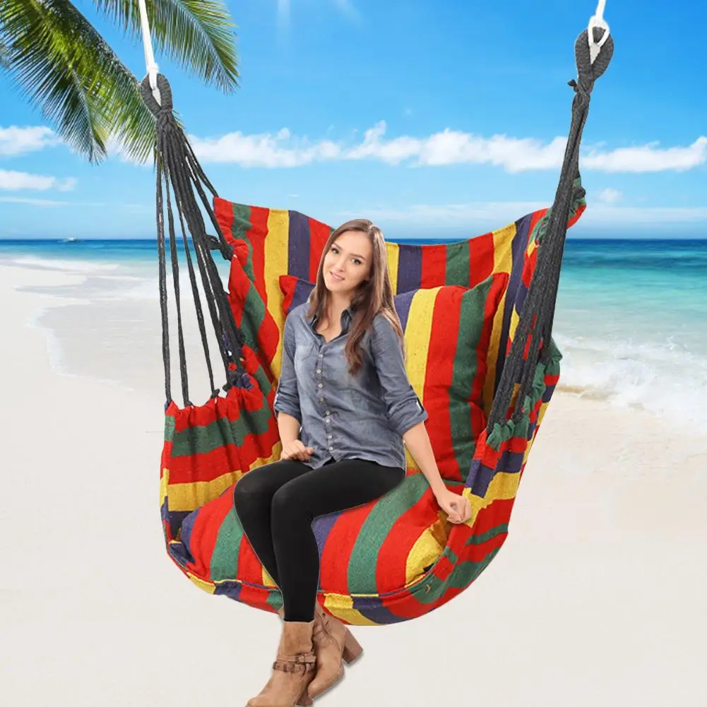 spesifikasi Tempat Tidur Gantung Kursi Taman Rumah Outdoor Swing Perjalanan Camping Indoor Portable Relaksasi Furniture Dengan Bantal Kanvas Kamar Tidur