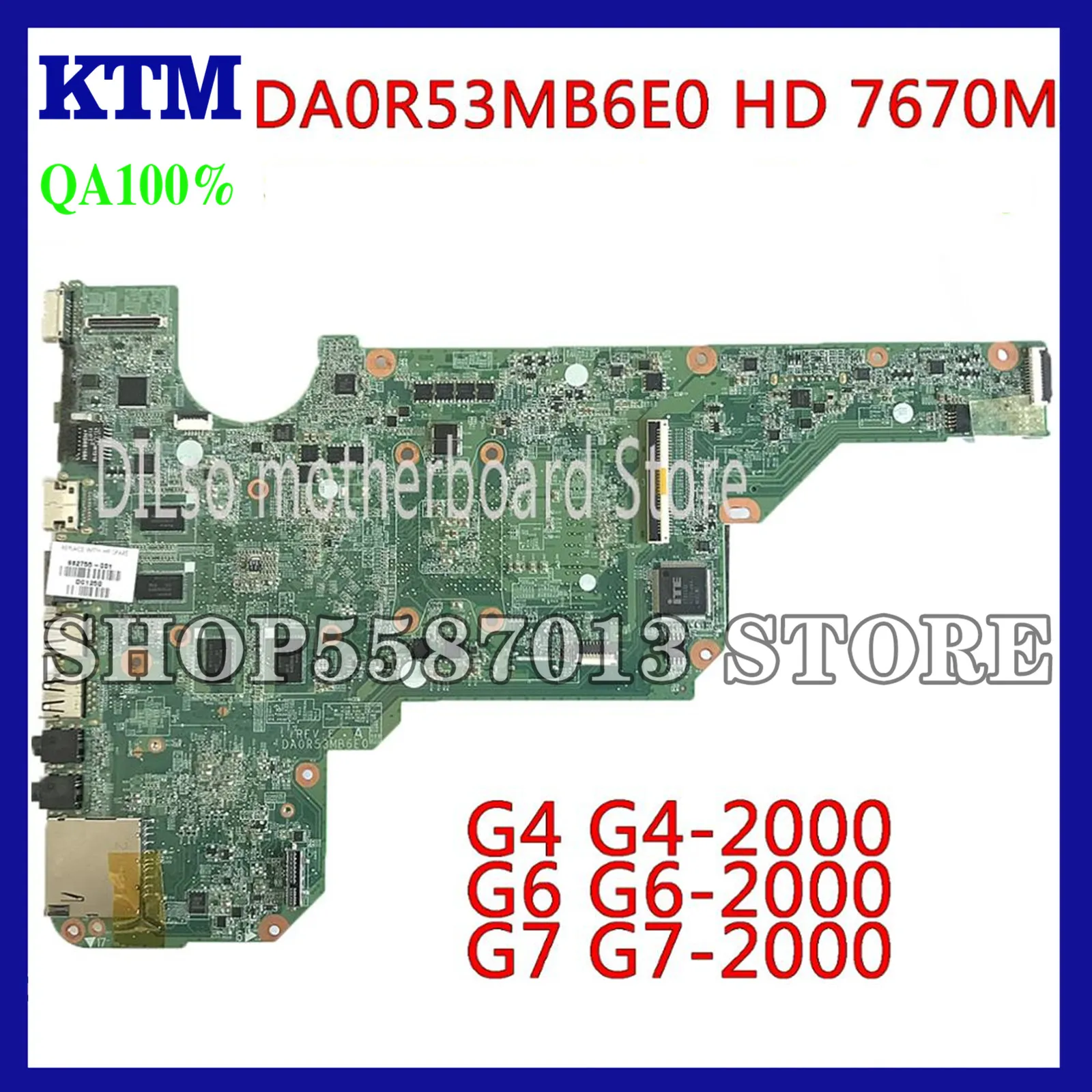 

KEFU 683030-501 683031-001 Mainboard For HP Pavilion G4-2000 G6 G6-2000 G7 Laptop Motherboard HD 7670 DA0R53MB6E0 TEST