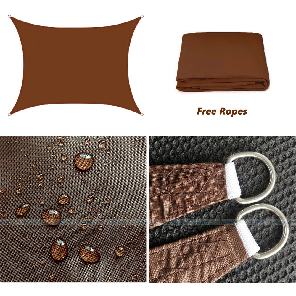 Водонепроницаемый козырек от солнца коричневый квадратный прямоугольный навес