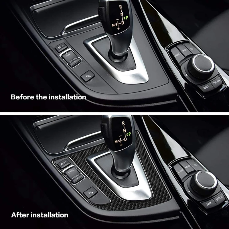 Car Carbon Fiber Center Console Gear Trim Panel Interior Accessories for 3 4 Series GT F30 2013-2018 | Автомобили и мотоциклы