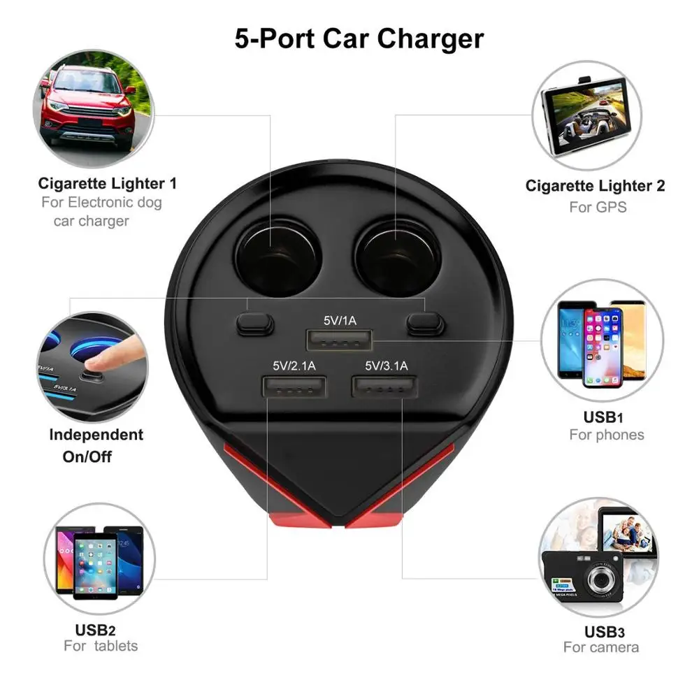 Автомобильное зарядное устройство YIBEIKA автомобильное с двумя USB разъемами 3 1 A тип