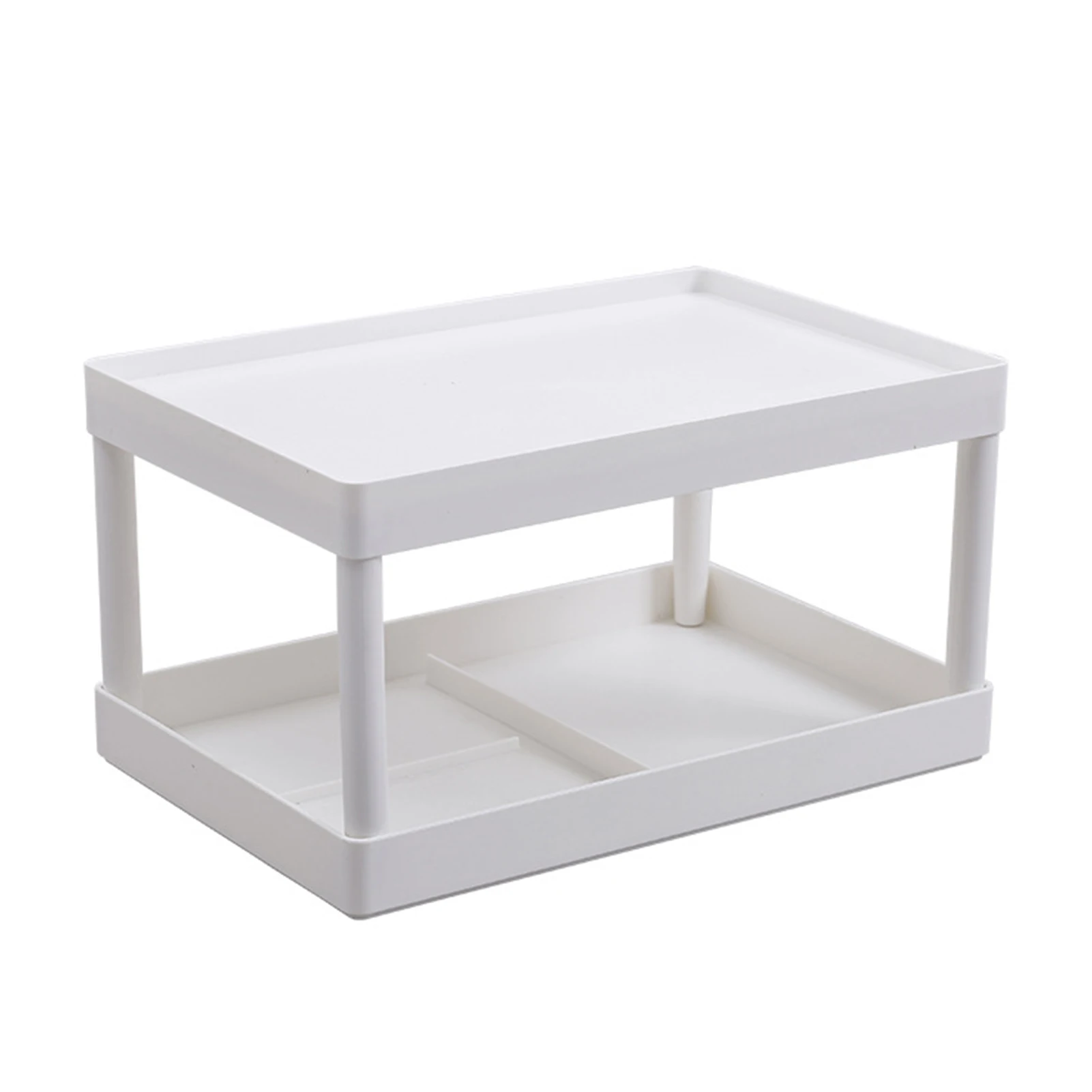 

Двухуровневый стеллаж для домашнего хранения, настольный органайзер для косметики и мелочей, многофункциональный стеллаж для хранения в о...