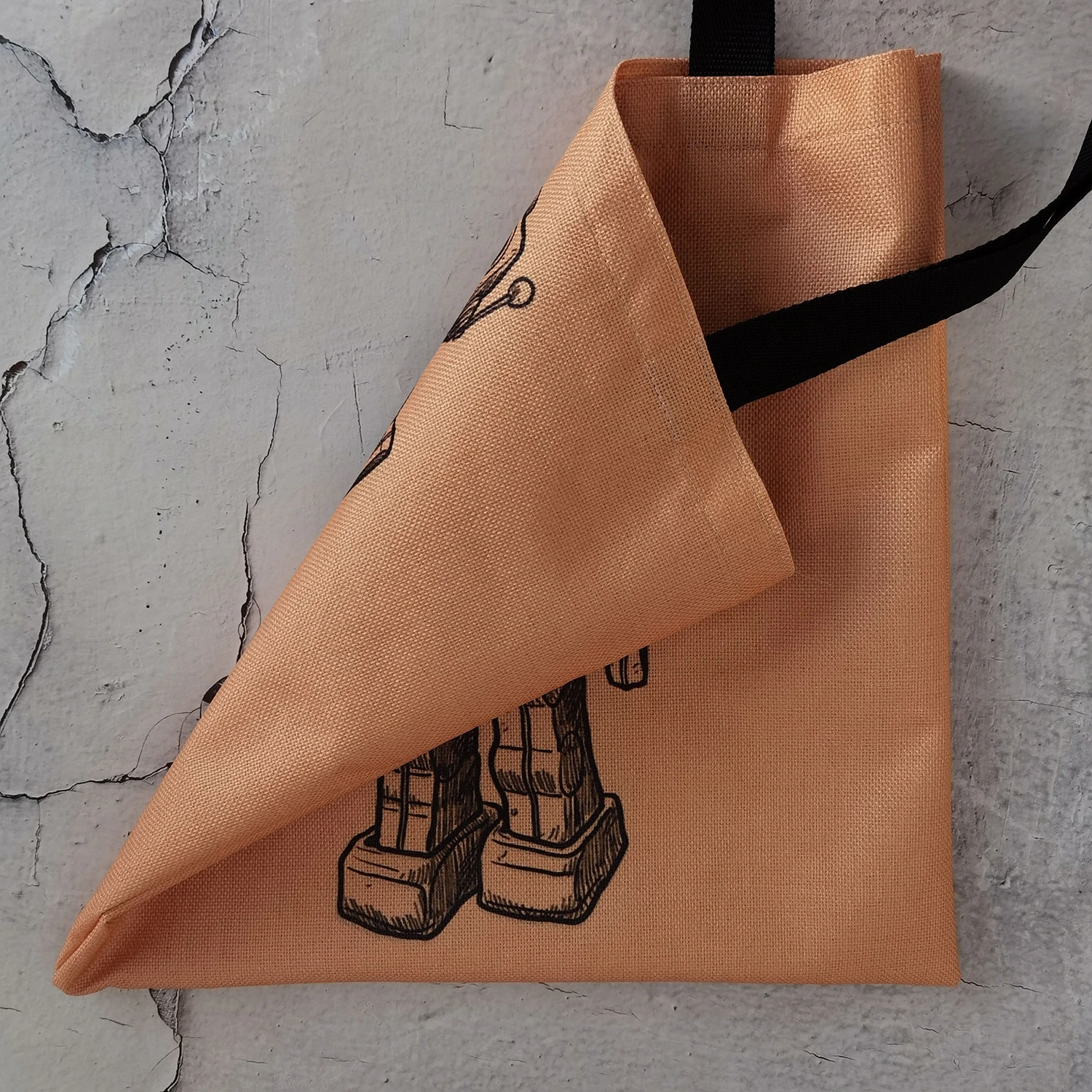 

Stick Figure Robot Printing Daily Female Shopping Bag 2020 Hot Sale ECO Friendly Reusable Shoulder Bag Simple Size Linen Handbag