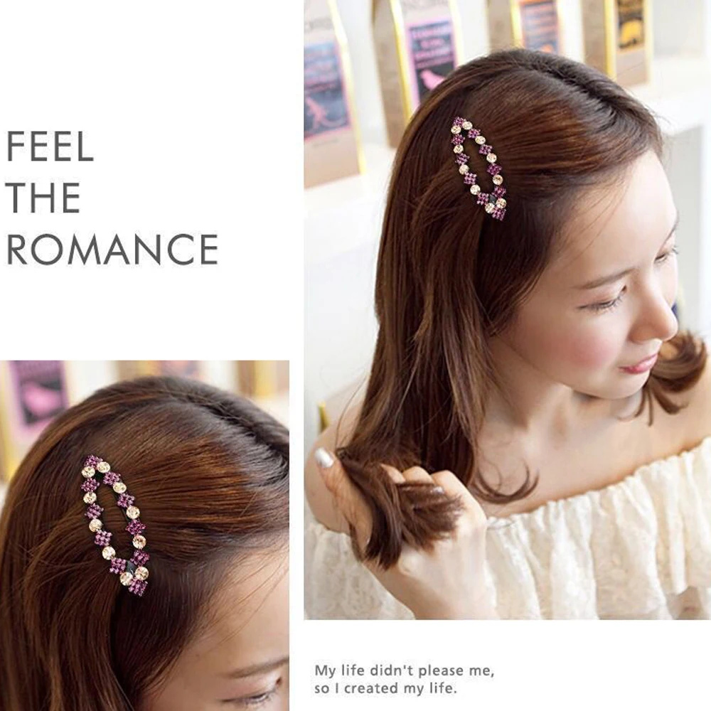 

Colorful Rhinestone Acrylic Water Drop Hair Clip Glitter Geometric Side Clip Women Fashion Cute Hairpin Headwear