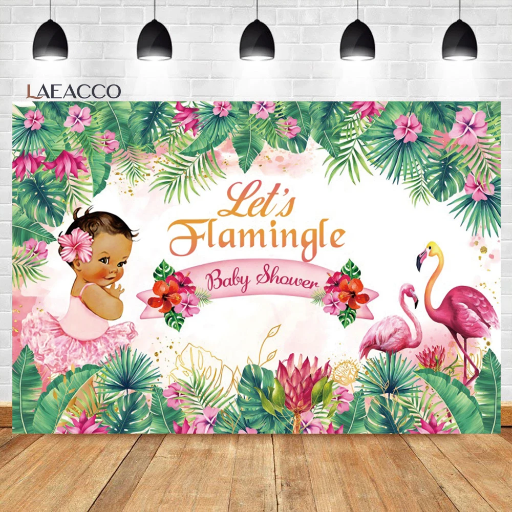 

Laeacco летний тропический Фламинго детский душ КАПЛЕВИДНАЯ Акварель Цветочный детский день рождения Портрет фон для фотосъемки на заказ