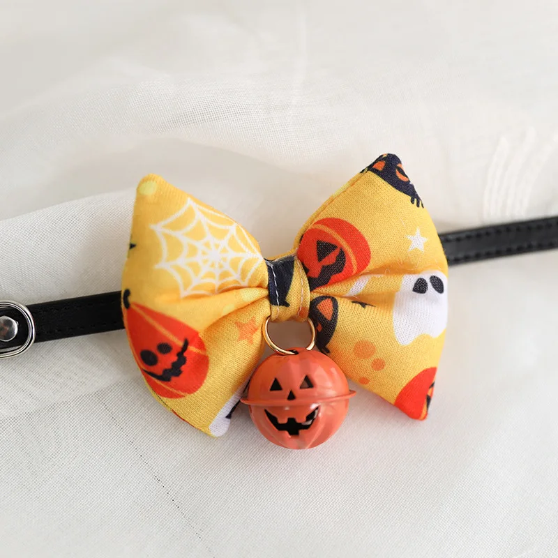 Ошейник для кошки на Хэллоуин с бантиком ошейник котенка колокольчиком