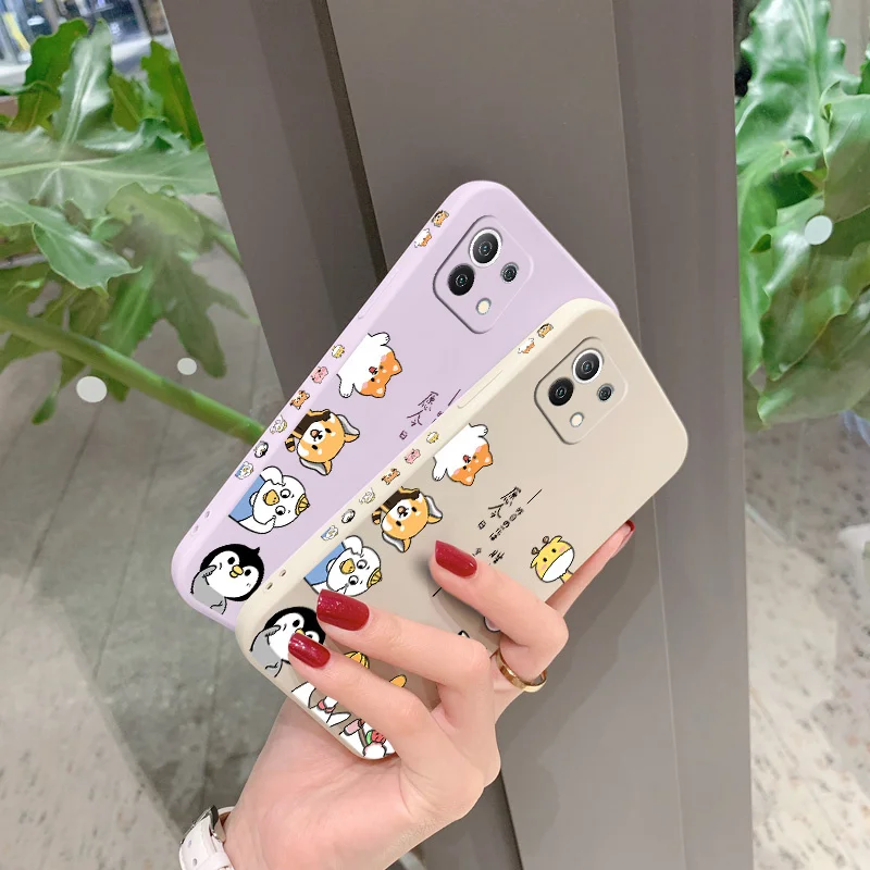 

Side Cartoon Animals Case For Xiaomi Mi 11 10T 10 lite 9T Note 10 Redmi Note 9 9T 8 8Pro 7 7Pro 9 9A K40 K30 Liquid Silicone