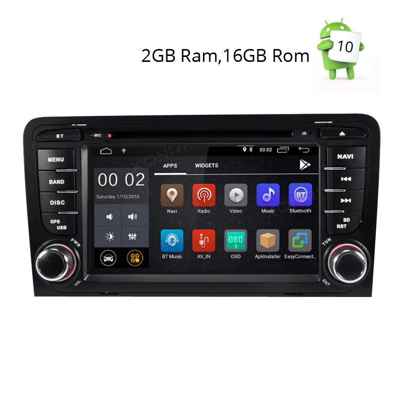 2 din Navi Автомагнитола для Audi A3 2002-2011 Автомобильный мультимедийный dvd-плеер gps Навигация стерео для Audi 8P A3 Авторадио 8P1 экран - Цвет: Android Standard