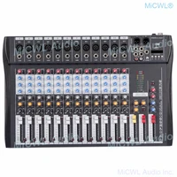 micwl audio mixer 12 channel microphone mixing console 48v usb stage bluetooth sound mixer