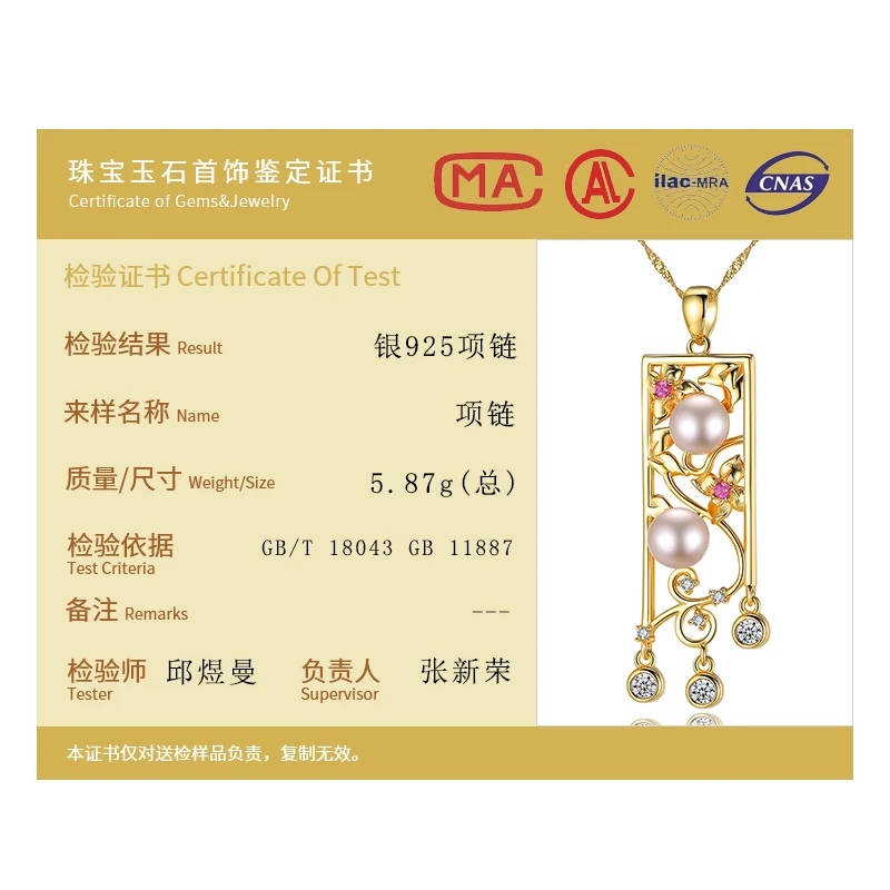 

AGLOVER New 925 Silver Chain Openwork flower Zircon Pearl Pendant Necklaces For Women Natural Freshwater Pearl Jewelry Link Gift