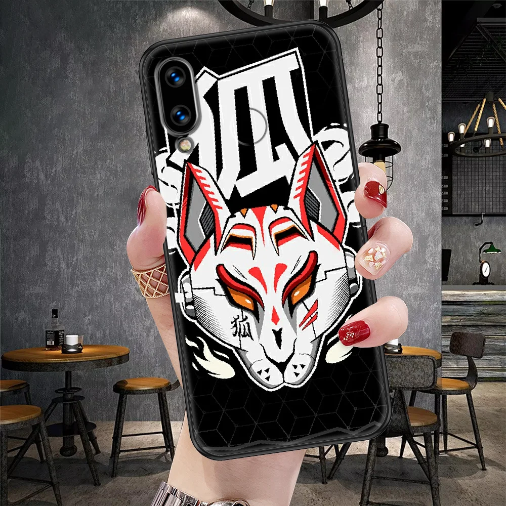 Японская телефонная защитная крышка с изображением японской маски самурая-они на чехол для Huawei Honor 6A 7A 7C 8A 8X 8 9 9X 10 10i 20 Lite Pro черного цвета роскошный мобильный чехол приятный на ощупь.