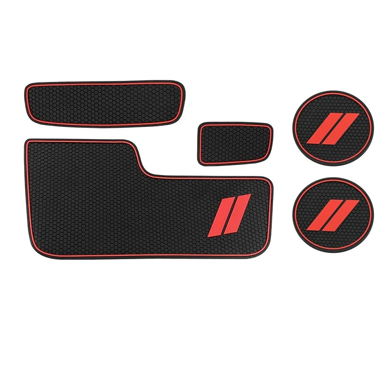 

for Dodge Durango Cup Holder Insert 2014-2020 Interior Accessories Cup Door Center Console Lining 5 Pcs