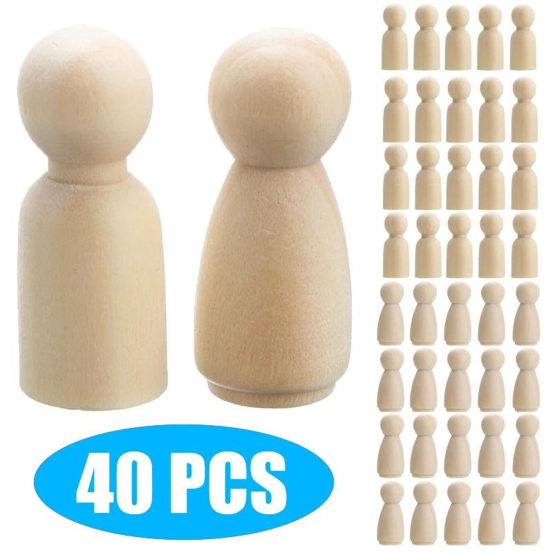 40 шт./компл. 35 мм деревянные Peg Doll DIY Ручная работа пустые женские и мужские