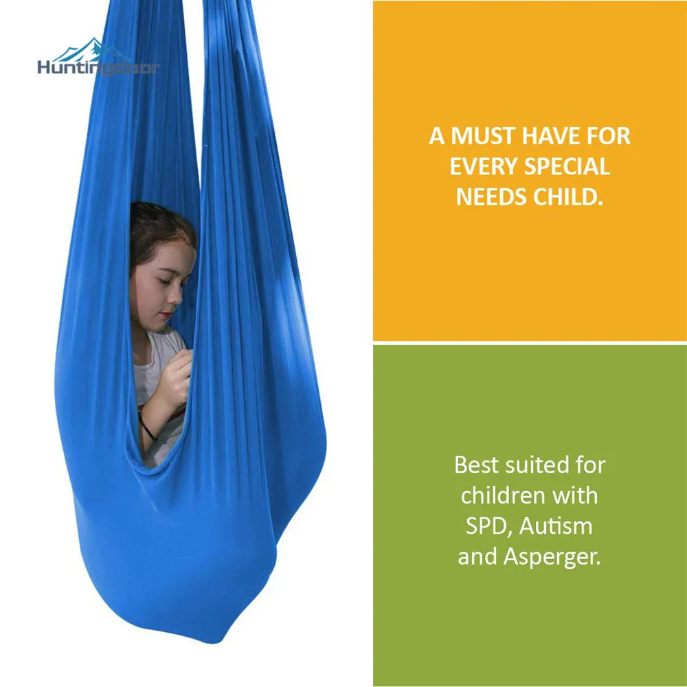 

Blue Hammock Indoor Therapy Swing for Kids with Special Needs Lycra Snuggle Swing Cuddle Hammock for Children 80*120cm